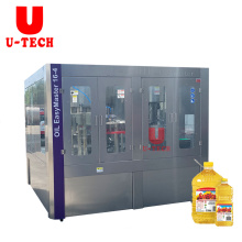 U Tech completely automatic 1L 2L PET plastic glass bottle sunflower cooking edible oil packaging packing filling machine